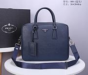 Prada Briefcase In Blue 0891 - 1
