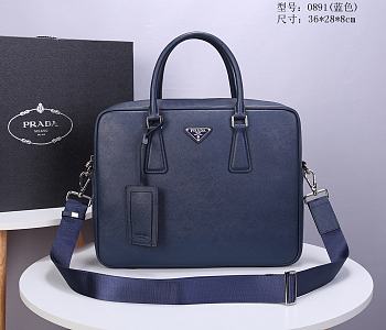 Prada Briefcase In Blue 0891