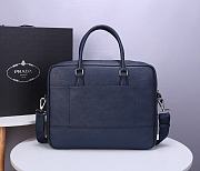 Prada Briefcase In Blue 0891 - 3