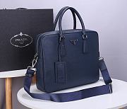 Prada Briefcase In Blue 0891 - 2