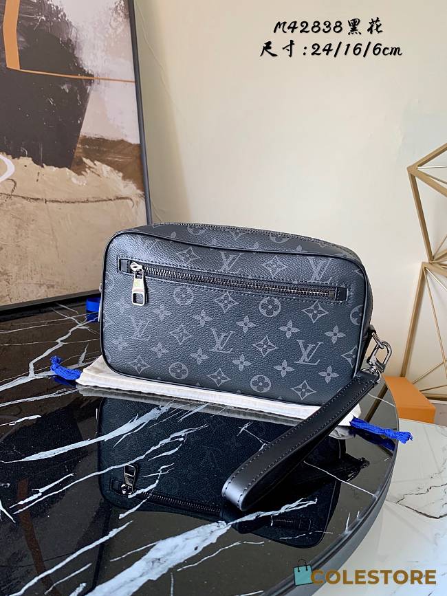 Louis Vuitton Damier Ebene Clutch In Blue N41663 Size 24x16x6cm - 1