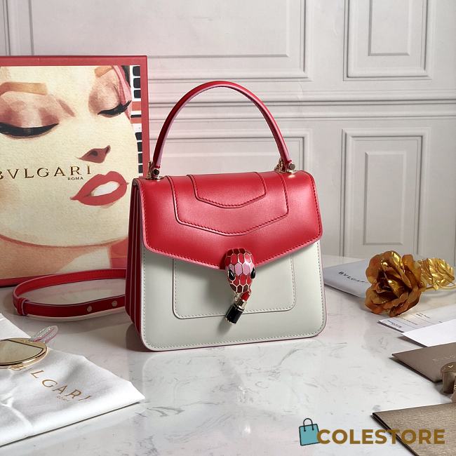 BVL Gari Serpenti Forever Bag In Red&White 29094  - 1