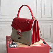 BVL Gari Serpenti Forever Bag In Red&White 29094  - 6