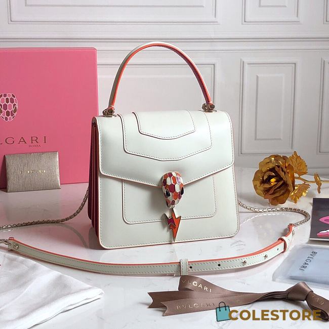 BVL Gari Serpenti Forever Bag In Red&White 29094 Size 18×16×10cm - 1