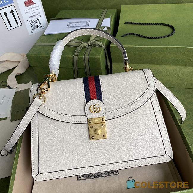 Gucci Beuge Ophidia Small Top Handle Bag In White 651055 Size 25cm  - 1