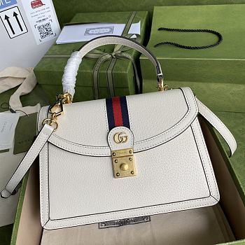 Gucci Beuge Ophidia Small Top Handle Bag In White 651055 Size 25cm 