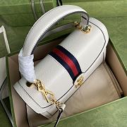 Gucci Beuge Ophidia Small Top Handle Bag In White 651055 Size 25cm  - 3