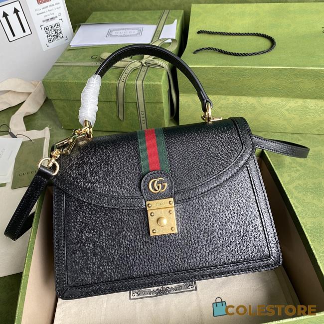 Gucci Ophidia Small Top Handle Bag In Black 651055  - 1