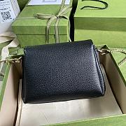 Gucci Logo Shoulder Bag In Black 607720 Size 22x15x7cm - 3