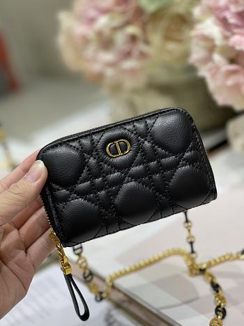 Dior Compact Zipped Wallet Black Supple Canange Calfskin 