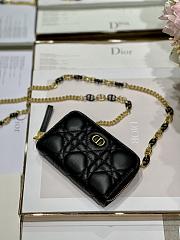 Dior Compact Zipped Wallet Black Supple Canange Calfskin  - 2
