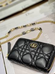 Dior Compact Zipped Wallet Black Supple Canange Calfskin  - 4