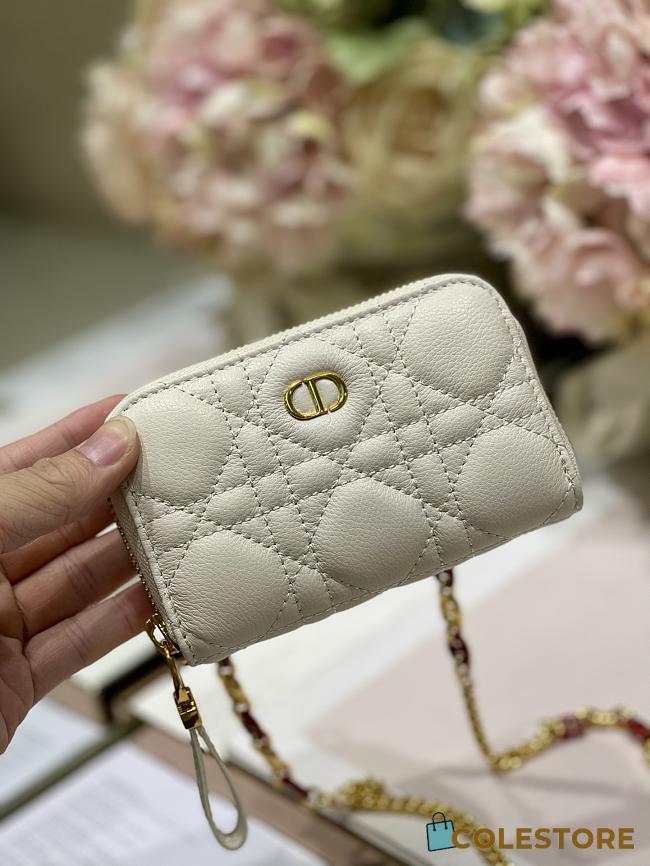 Dior Compact Zipped Wallet White Supple Cannange Calfskin  - 1
