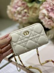 Dior Compact Zipped Wallet White Supple Cannange Calfskin  - 1