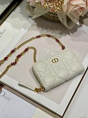 Dior Compact Zipped Wallet White Supple Cannange Calfskin  - 6