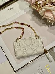 Dior Compact Zipped Wallet White Supple Cannange Calfskin  - 5