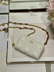 Dior Compact Zipped Wallet White Supple Cannange Calfskin  - 3
