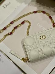 Dior Compact Zipped Wallet White Supple Cannange Calfskin  - 2