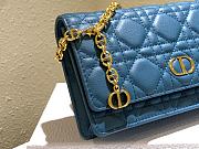 Dior Caro Belt Pouch With Chain Blue Supple Cannage CalfskinSize S5091 - 5