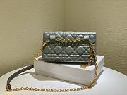 Dior Caro Belt Pouch With Chain Grey Supple Cannage CalfskinSize S5091  - 3