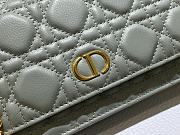 Dior Caro Belt Pouch With Chain Grey Supple Cannage CalfskinSize S5091  - 2