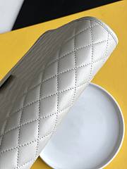 YSL VICTOIRE Baby Clutch In White Leather 657361 Size 28.5×19.5×5.5cm - 6