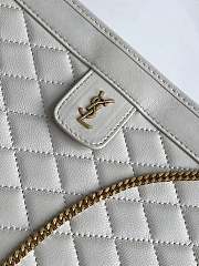 YSL VICTOIRE Baby Clutch In White Leather 657361 Size 28.5×19.5×5.5cm - 5