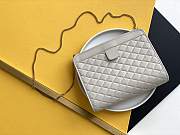 YSL VICTOIRE Baby Clutch In White Leather 657361 Size 28.5×19.5×5.5cm - 3