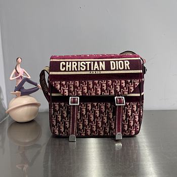 Dior Camp Red Oblique Buckle Bag