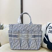 Dior Beach Tote Bag Light Blue Oblique 9028 Size 42x30x17cm - 1