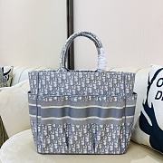 Dior Beach Tote Bag Light Blue Oblique 9028 Size 42x30x17cm - 2