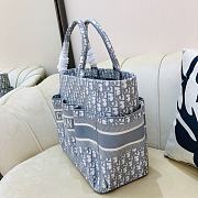 Dior Beach Tote Bag Light Blue Oblique 9028 Size 42x30x17cm - 3