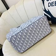 Dior Beach Tote Bag Light Blue Oblique 9028 Size 42x30x17cm - 4