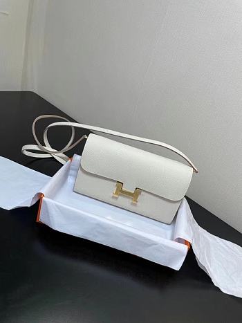 Hermes Constance Long To Go Wallet In White