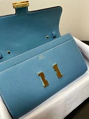 Hermes Constance Long To Go Wallet In Blue - 2