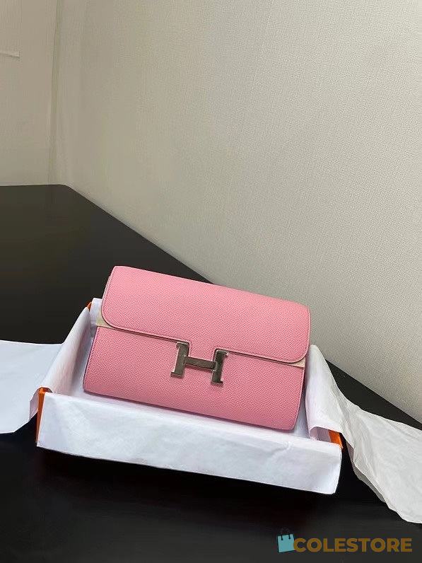 Hermes Constance Long To Go Wallet In Rose - 1