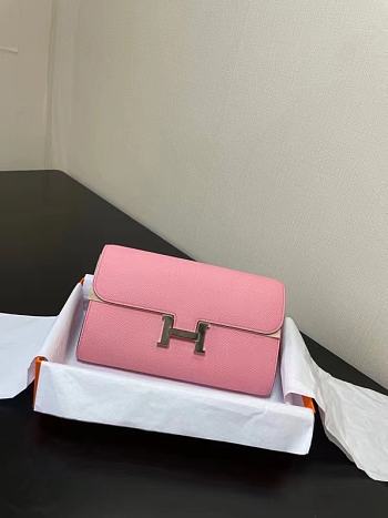 Hermes Constance Long To Go Wallet In Rose