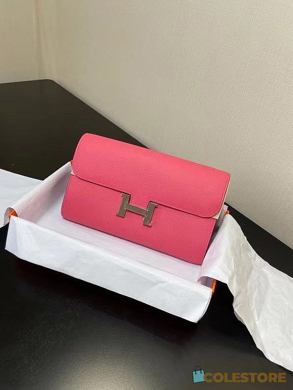 Hermes Constance Long To Go Wallet In Pink Size 20x13x2cm - 1