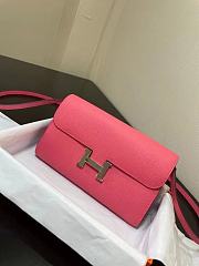 Hermes Constance Long To Go Wallet In Pink Size 20x13x2cm - 2