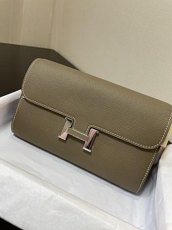 Hermes Constance Long To Go Wallet In Grey