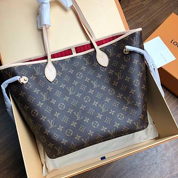 Louis Vuitton Neverfull MM Monogram Empreinte Leather In Red M41562 