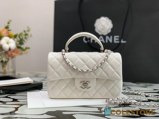 Chanel Classic Mini Flap Bag In White 20cm - 1