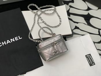Chanel Small Vanity With Chain Silver 