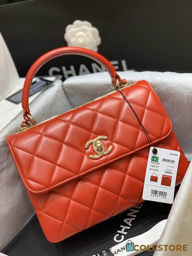 Chanel Trendy CC Hand Bag In Red  - 1