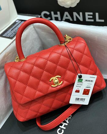 Chanel Coco Handle Bag In Red 24cm
