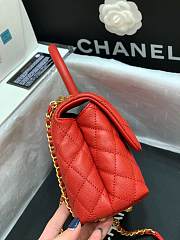 Chanel Coco Handle Bag In Red 24cm - 4