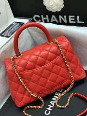 Chanel Coco Handle Bag In Red 24cm - 5