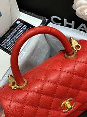 Chanel Coco Handle Bag In Red 24cm - 3