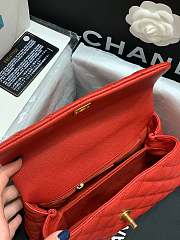 Chanel Coco Handle Bag In Red 24cm - 2