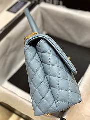 Chanel Coco Handle Bag In Blue Size 29x18x12cm - 6